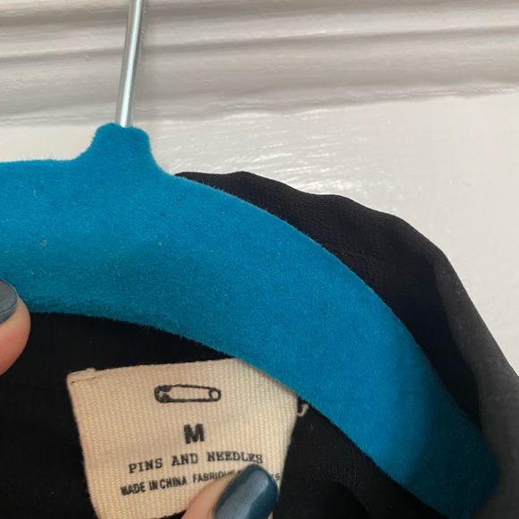 Pins and Needles Black Sheer Top with Jeweled Collar Medium - Picture 4 of 4